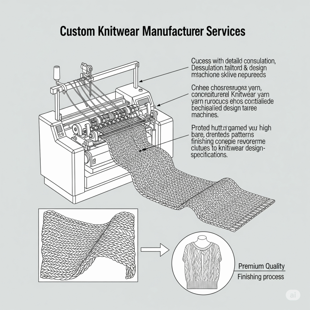 Custom knitwear manufacturer services refer to the process of producing knitted