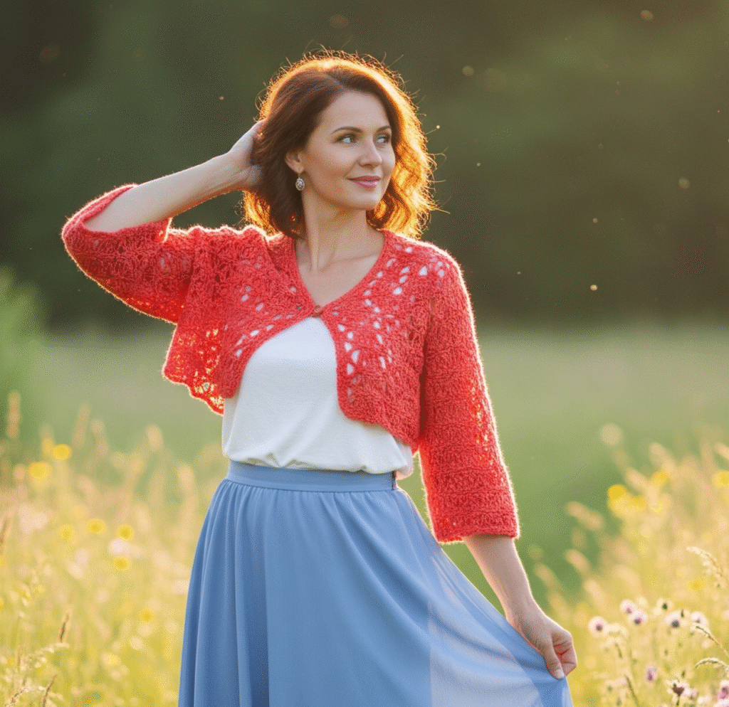 lightweight crochet shrug for women beachwear