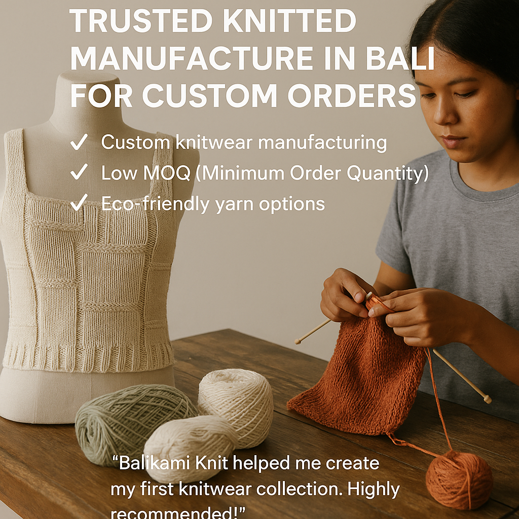 Knitwear quality control process at Bali Knitted Shop factory